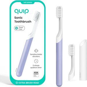 Portable Sonic Toothbrush for Adults: Timed Brushing & Soft Bristles - Lavender